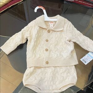 Carter's Cream Cable Knit Baby Set